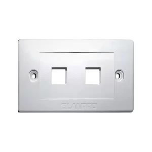 FACE PLATE DE 2 POSICIONES COLOR BLANCO MARCA LANPRO