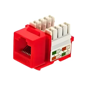 JACK COUPLER RJ45 CAT6 COLOR ROJO MARCA QNET