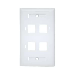 FACE PLATE DE 4 POSICIONES COLOR BLANCO MARCA QNET
