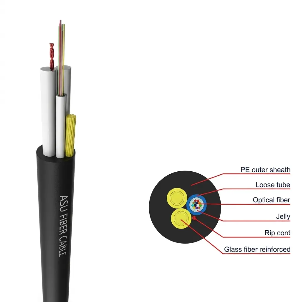 Fibra Óptica Monomodo 24 hilos Loose Tube - Span 100.
Planta Externa
