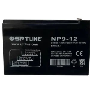 BATERIA DE GEL RECARGABLE 12VOL - 9AMP MARCA SPTLINE