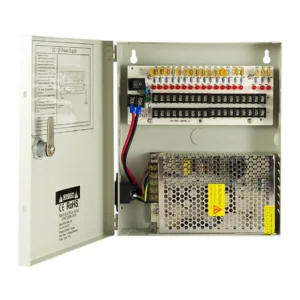 FUENTE DE PODER CENTRALIZADA MARCA SPTLINE 12VOL - 20AMP DE 18 CANALES CONEXIÓN PARA RESPALDO DE BATERÍA
