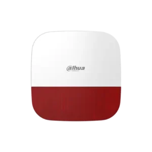 Sirena Inalámbrica para Exterior con Estrobo Rojo 110dB Múltiples Sonidos de Alarma (Fuego Intrusión Pánico Médica) IP65 Alarma de Batería Baja Frecuencia 433MHz