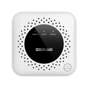 Detector de Gas Metano (CH4) Autónomo Sensor de Gas Catalítico Salida de Relevador Salida de Válvula Detección de Temperatura Ambiente Alarma de 70 dB LED Indicadores Certificación CE