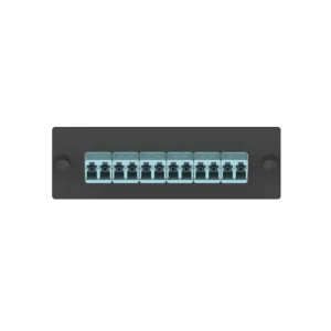 Panel adaptador de fibra LC simplex de 12 puertos.