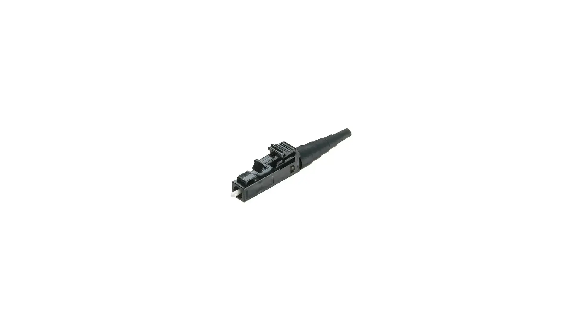 Conector de fibra óptica LC simplex multimodo.