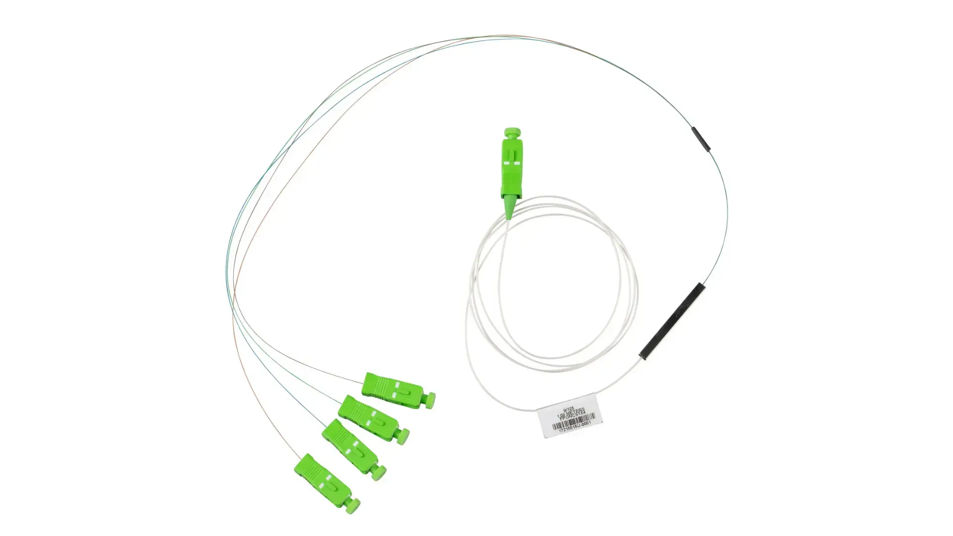 Divisor óptico PLC (Splitter) conectorizado 1x4.