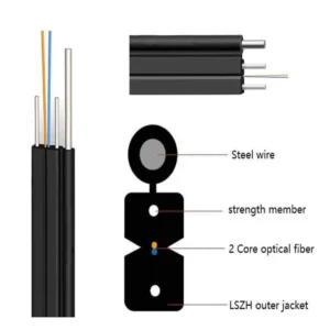Fibra Óptica DROP Monomodo 2 Hilos G.657A1/A2 – Con Guaya.