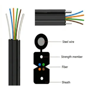 Fibra Óptica DROP Monomodo 4 Hilos G.657A1/A2 – Con Guaya.