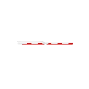 BRAZO ARTICULADO PLEGABLE DE 4 METROS EN 2 SECCIONES DE 2 METROS DE ALUMINIO PARA BARRERA VEHICULAR MOTORIZADA CON TIRA DE GOMA ELÁSTICA Y FRANJA DE LED ROJO Y VERDE PESO APROXIMADO 8.4 KG COMPATIBLE SERIE IPMECD-2061
