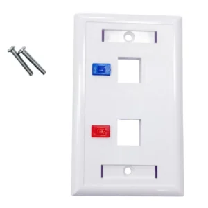 Face Plate con Etiquetas e Íconos, 2 Puerto