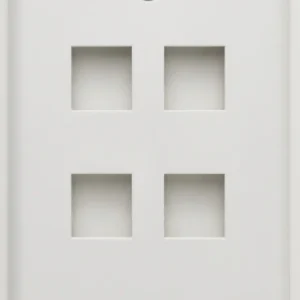 Face Plate de Pared Diseño Liso, de 4 Puertos