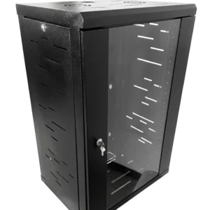 Rack Cerrado Metalnet 18U con Puerta de Vidrio Negra
